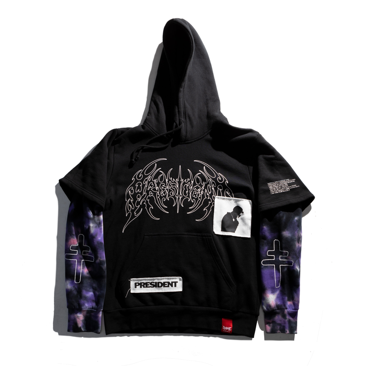 PRESIDENT X SHIBORI LAYERED HOODIE