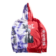 TOKYO GHOUL x SHIBORI KANEKI SPLIT DYE RED/PURPLE HOODIE