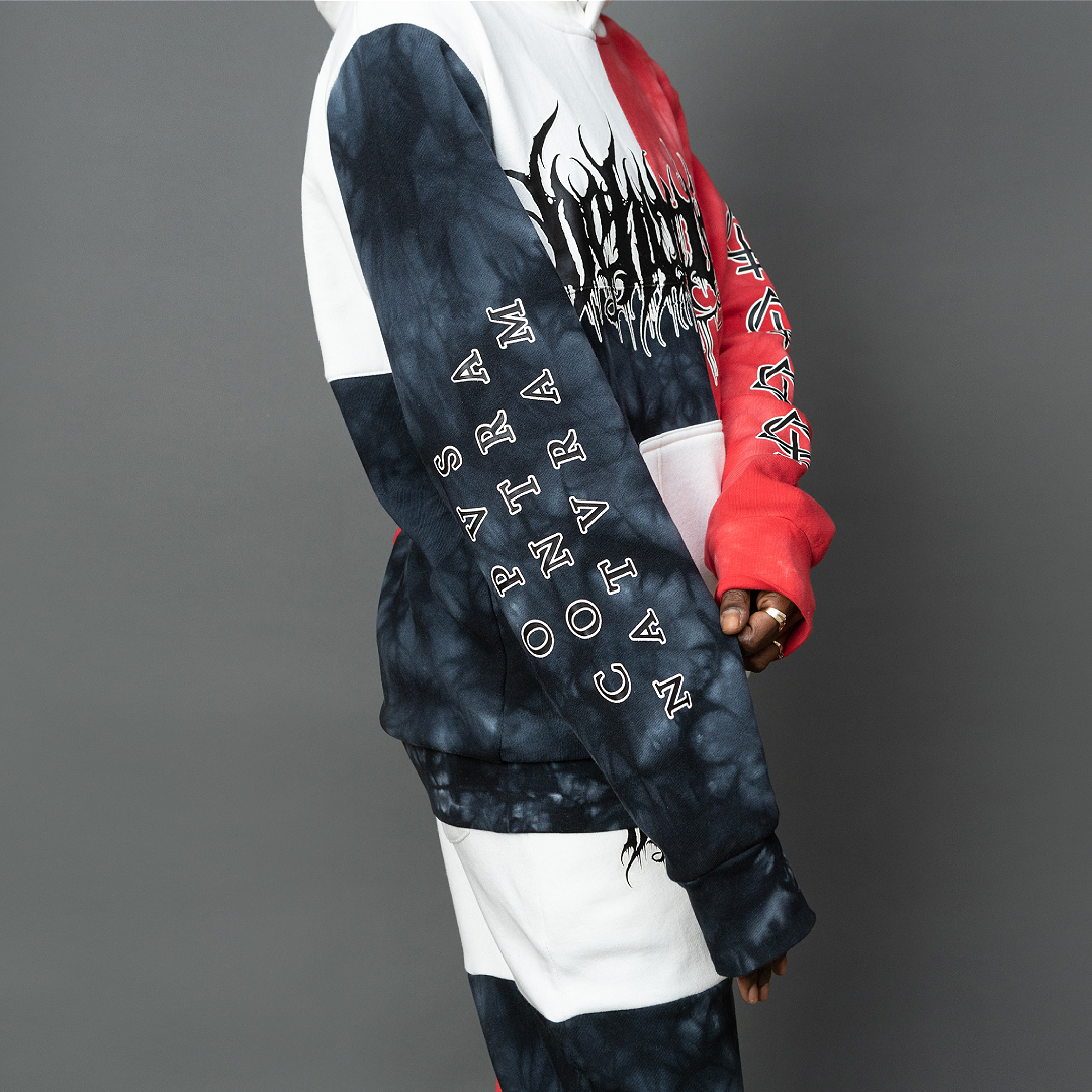 BEHEMOTH x SHIBORI PATCHWORK HOODIE