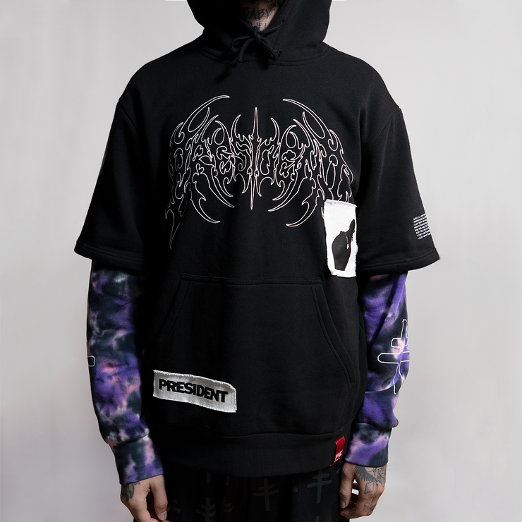 PRESIDENT X SHIBORI LAYERED HOODIE