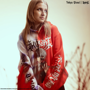 TOKYO GHOUL x SHIBORI KANEKI SPLIT DYE RED/PURPLE HOODIE
