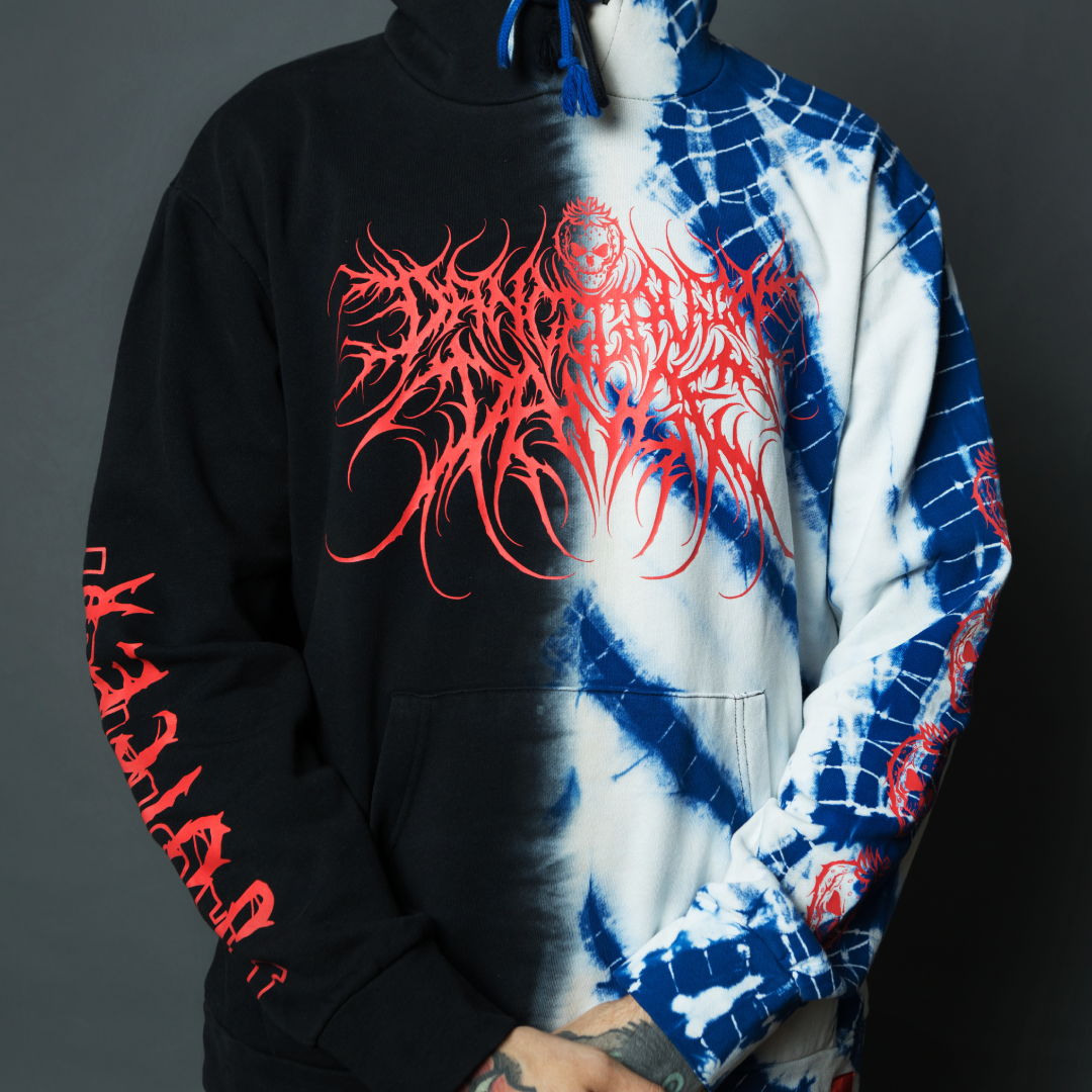 DANCE GAVIN DANCE x SHIBORI SPLIT DYE HOODIE – Shibori Threads DANCE GAVIN DANCE x SHIBORI SPLIT DYE HOODIE – Shibori Threads